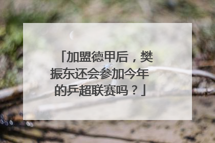 加盟德甲后，樊振东还会参加今年的乒超联赛吗？